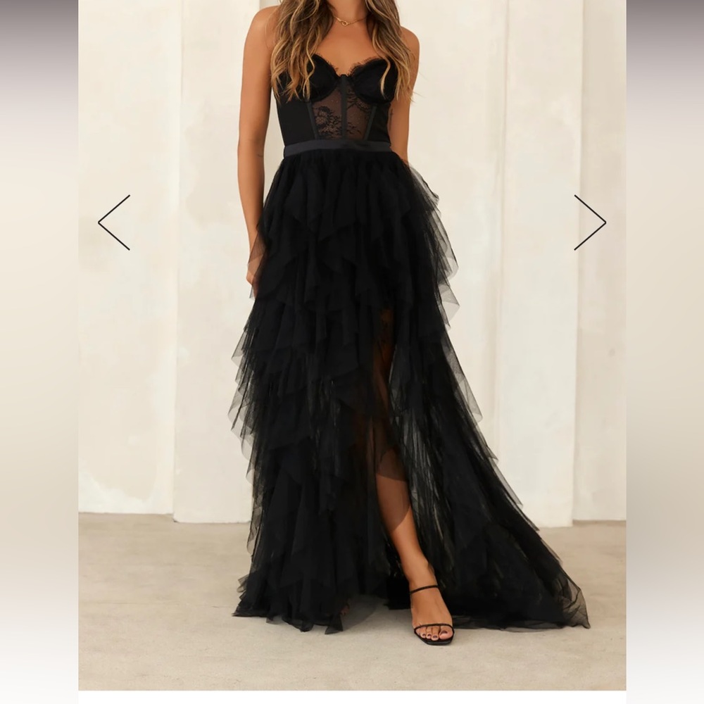 Hello Molly Black Layered Tulle Maxi Dress